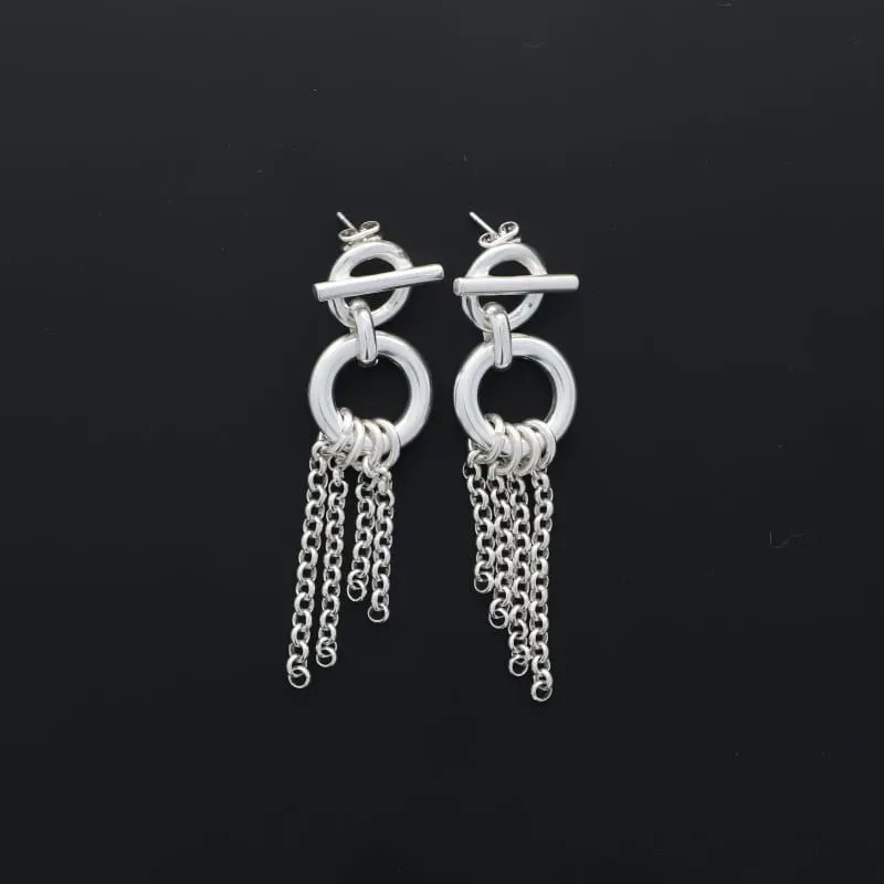 Secret de Cuir N°173 boucles d'oreilles mini bouée argenté