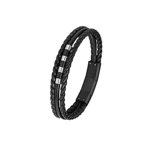 s.Oliver Bracelet Garçon Cuir Acier Moderne Cadeau