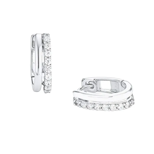 s.Oliver créoles argent 925 zircone femme 1,5 cm