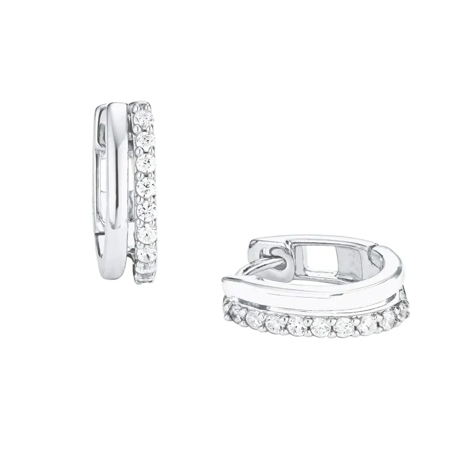 s.Oliver créoles argent 925 zircone femme 1,5 cm