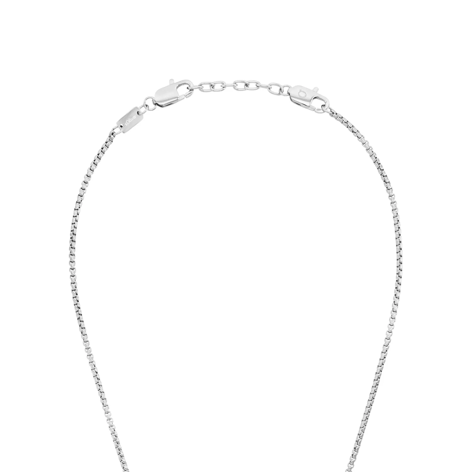 s.Oliver collier homme cuir croix argenté noir
