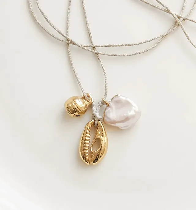 Elise Tsikis Mystras collier perle culture coton