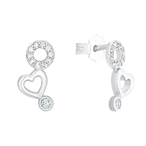 s.Oliver 2031515 boucles d'oreilles coeur argent enfant