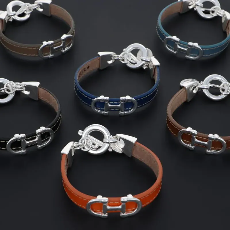 Secret de Cuir N°1130 bracelet cuir double mors argent