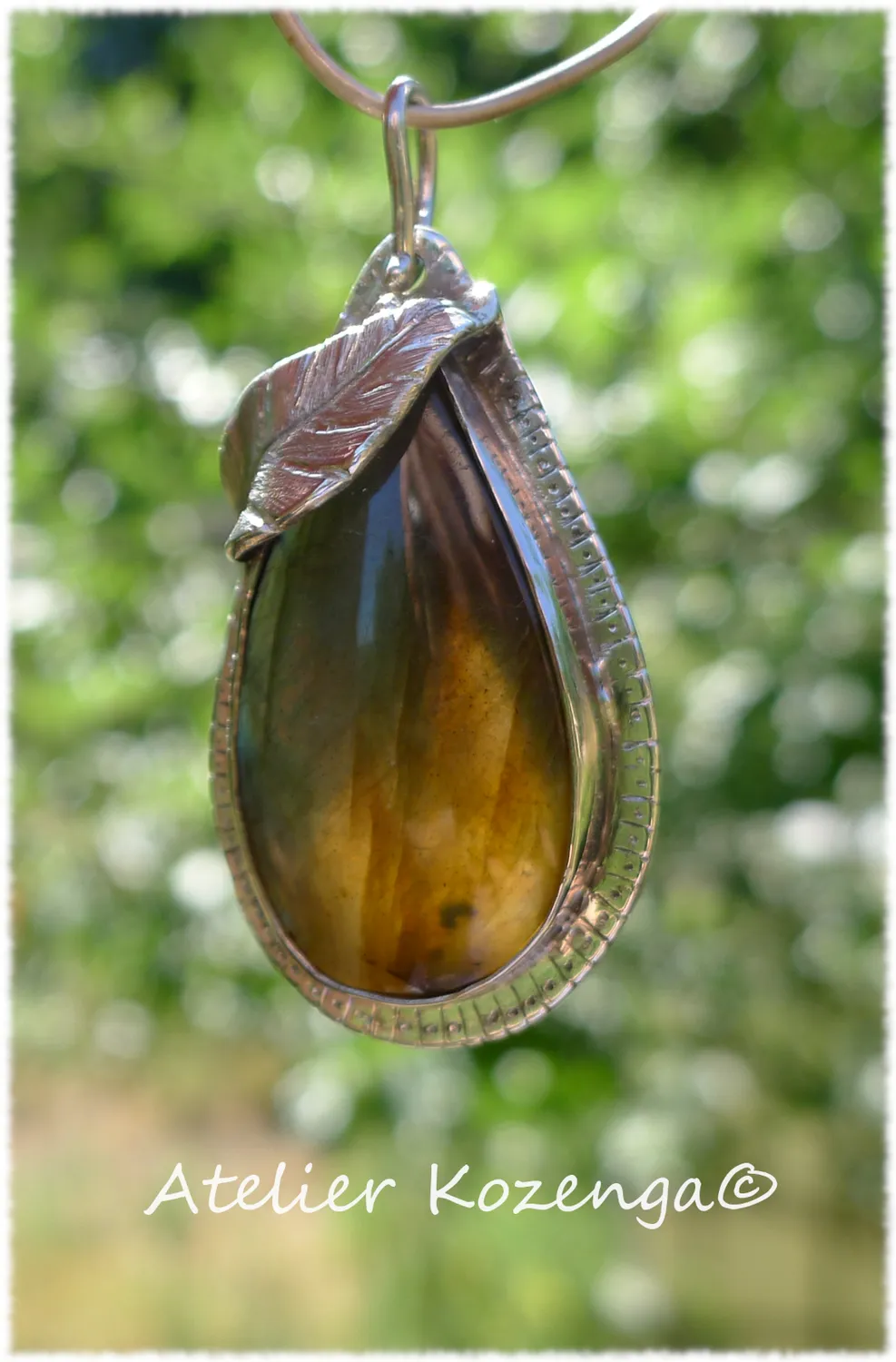 L'Atelier Kozenga Aima pendentif argent labradorite