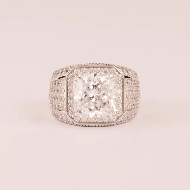 Ultima Edizione Pavé bague zircone octogonal blanc