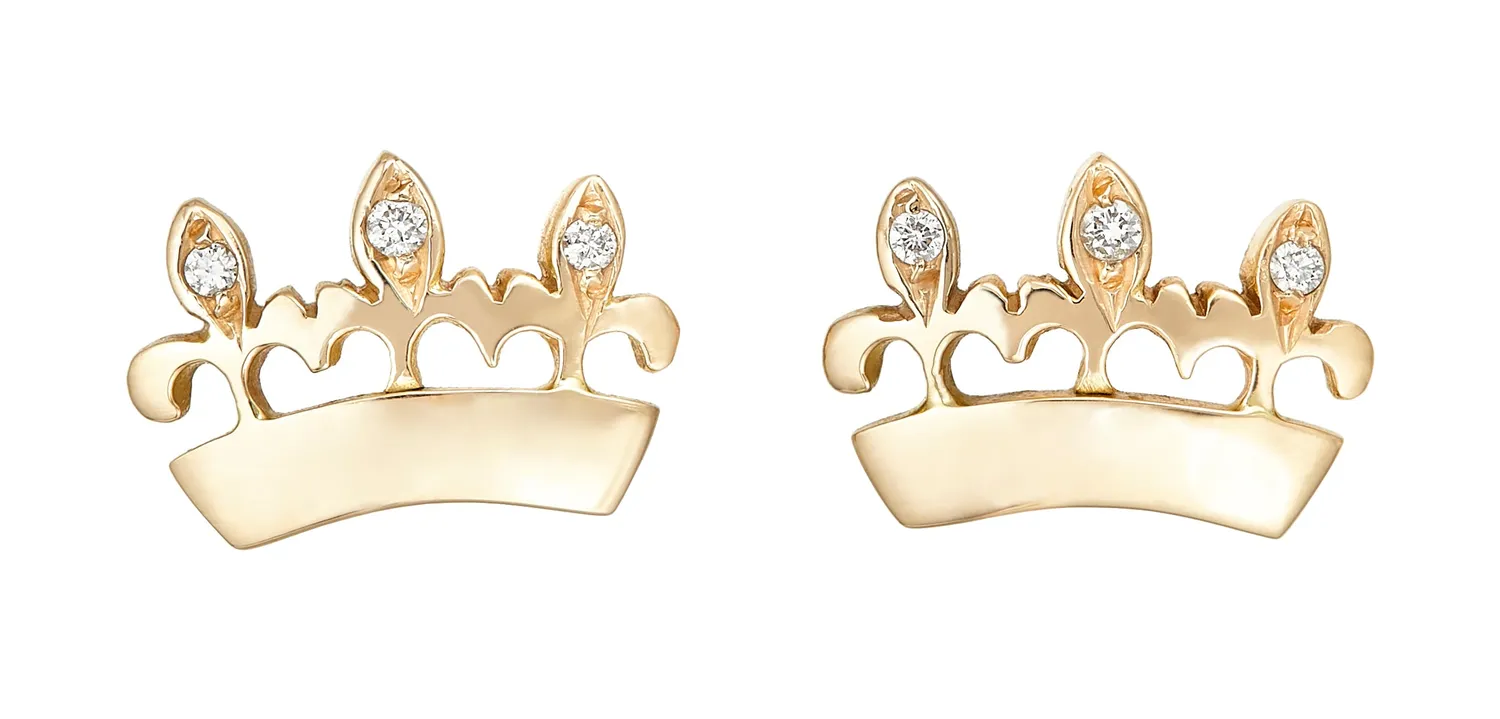 Lorella Tamberi Canal Bee Queen Crown boucles d'oreilles diamants