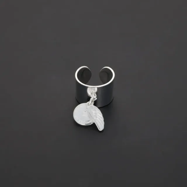 Secret de Cuir N°12 bague aile réglable argenté