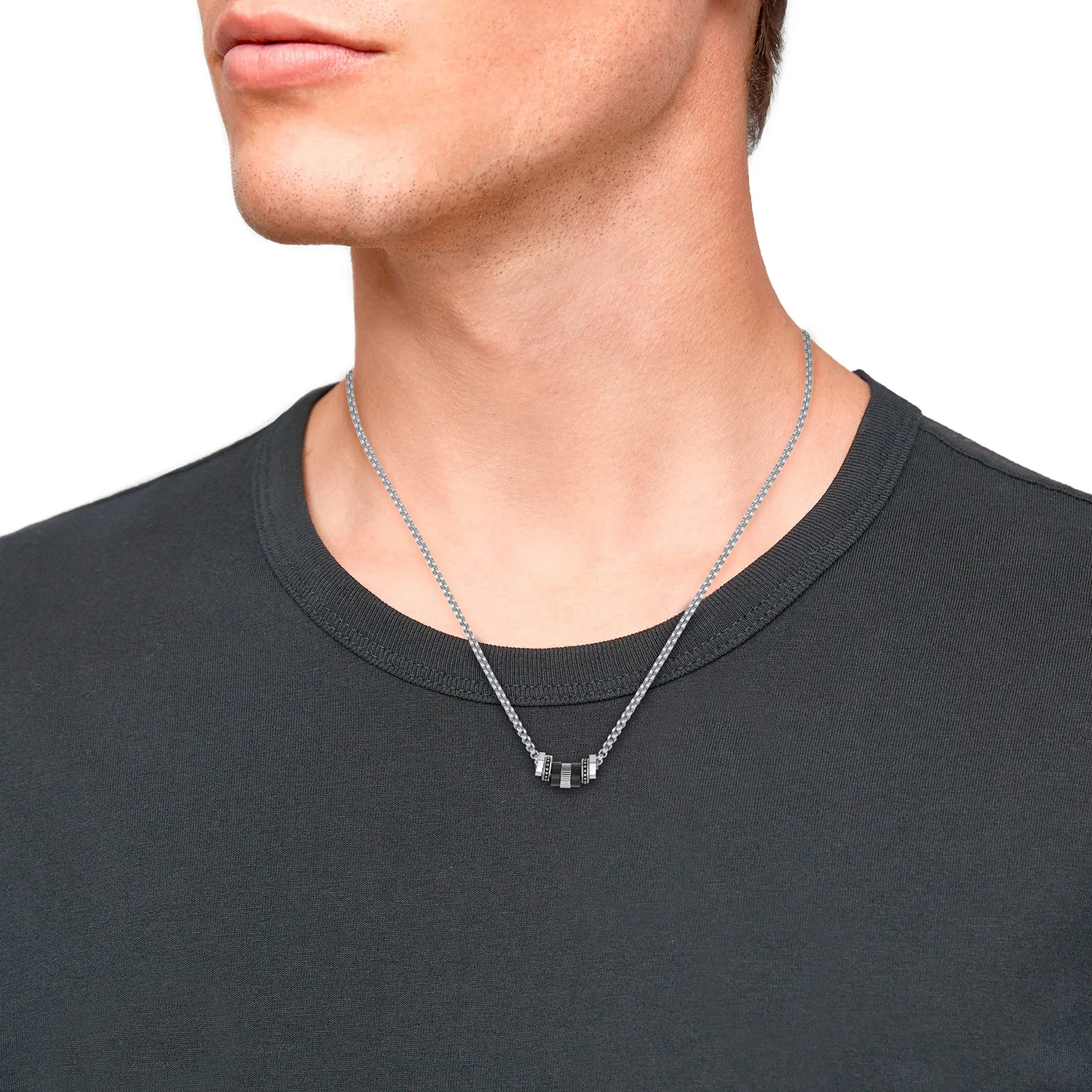 s.Oliver Silber collier homme acier inoxydable argenté