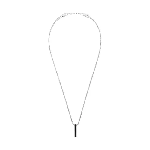 s.Oliver collier homme cuir croix argenté noir