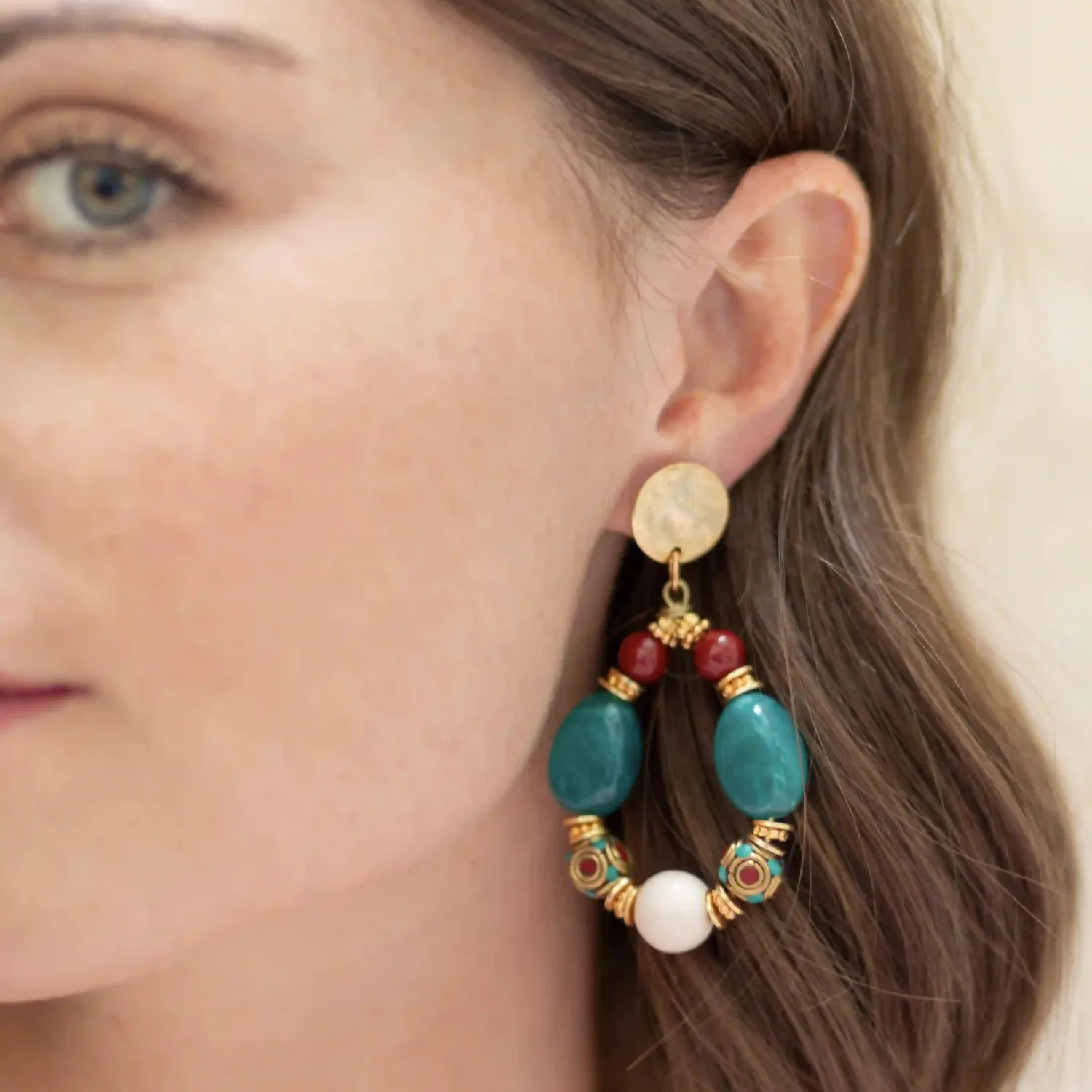Cloralys Esmée boucles d’oreilles bleues 6,5 cm