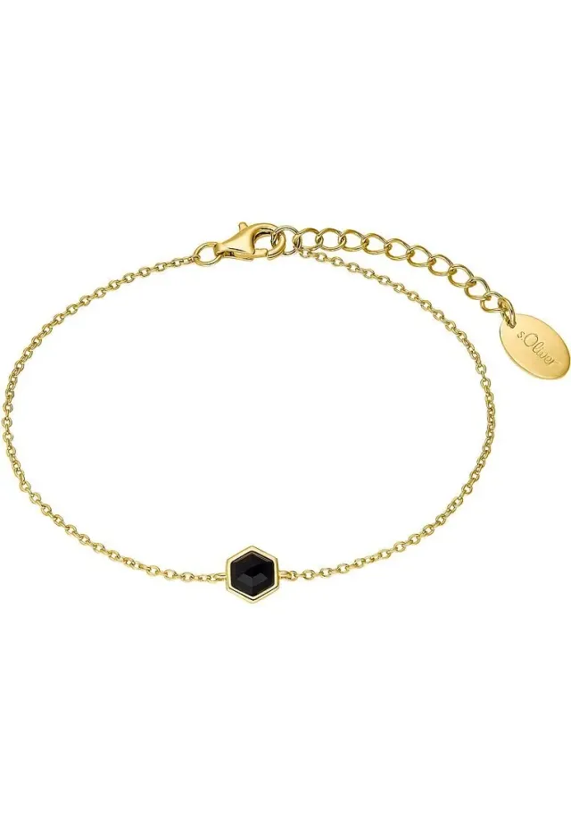s.Oliver 2034896 bracelet femme argent noir hexagone
