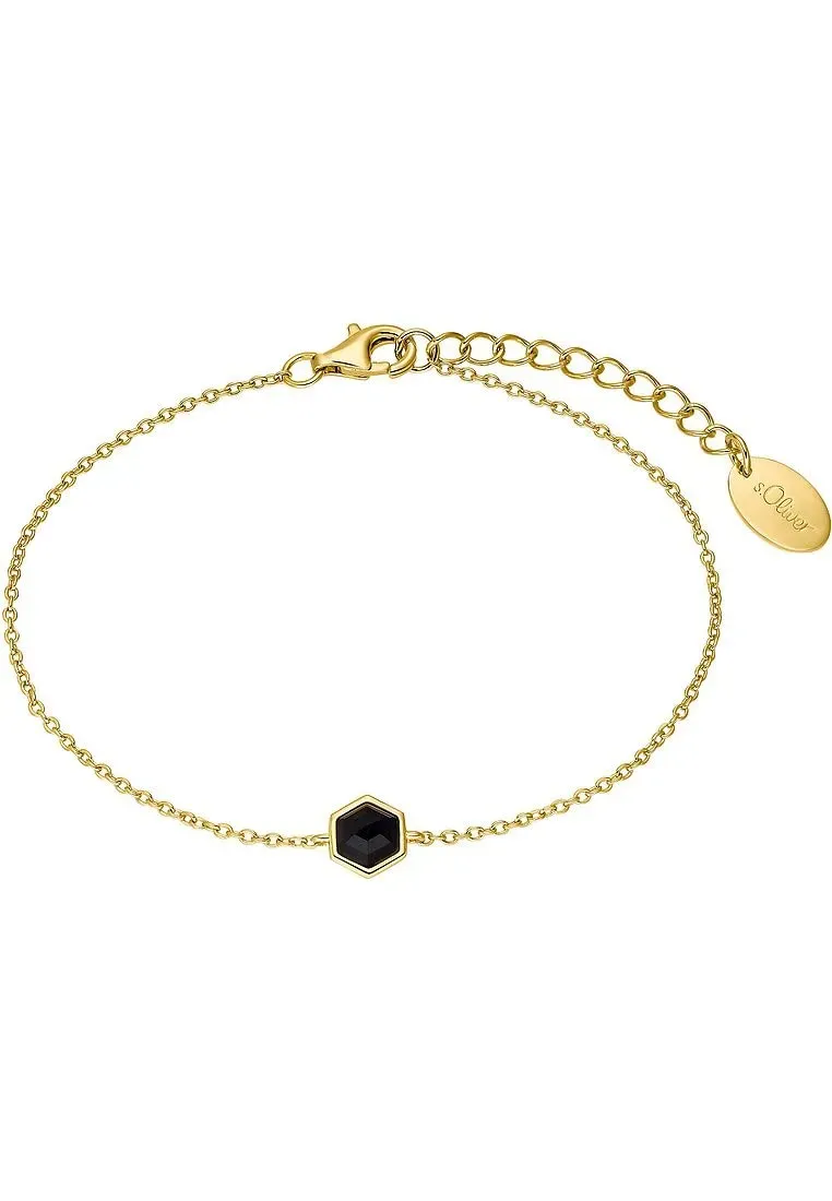 s.Oliver 2034896 bracelet femme argent noir hexagone