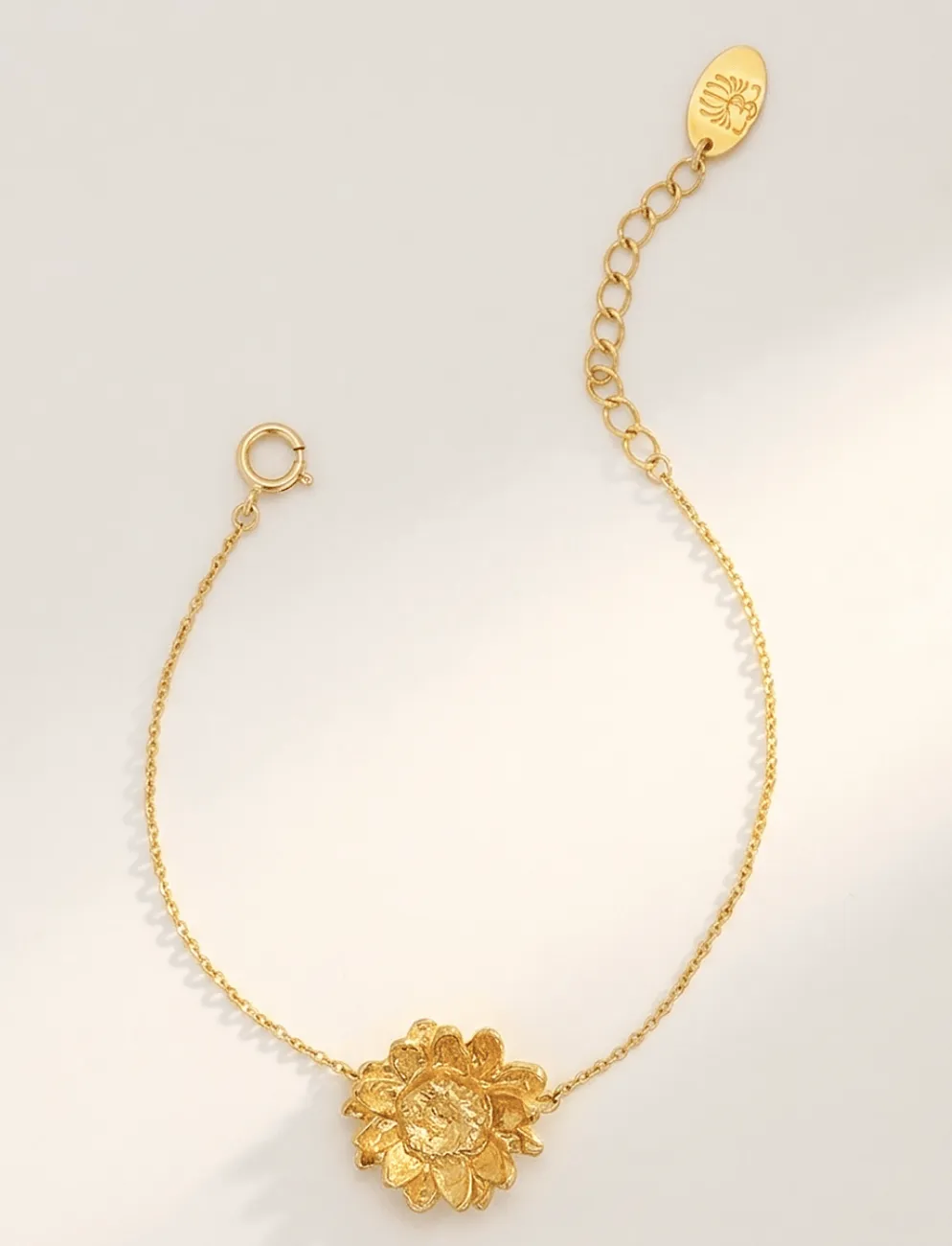 Elise Tsikis Gordese bracelet fleur or jaune 17,5 cm
