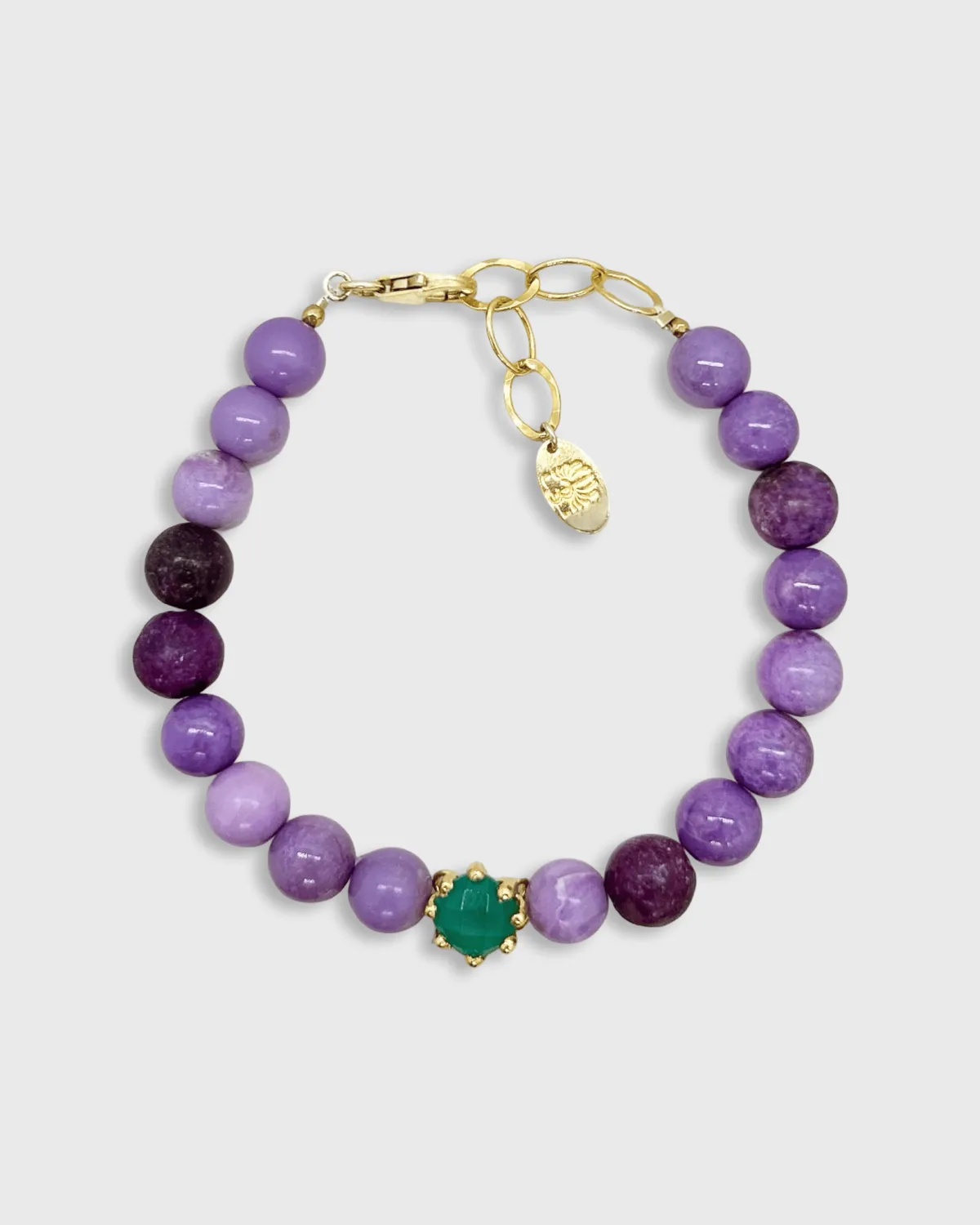 Elise Tsikis Dehani bracelet vert pierres naturelles onyx