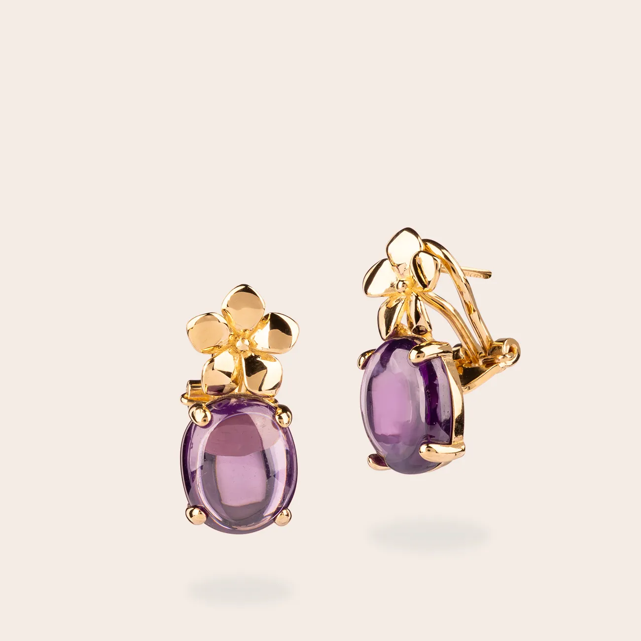 ULTIMA EDIZIONE boucles flower cabochon pierre