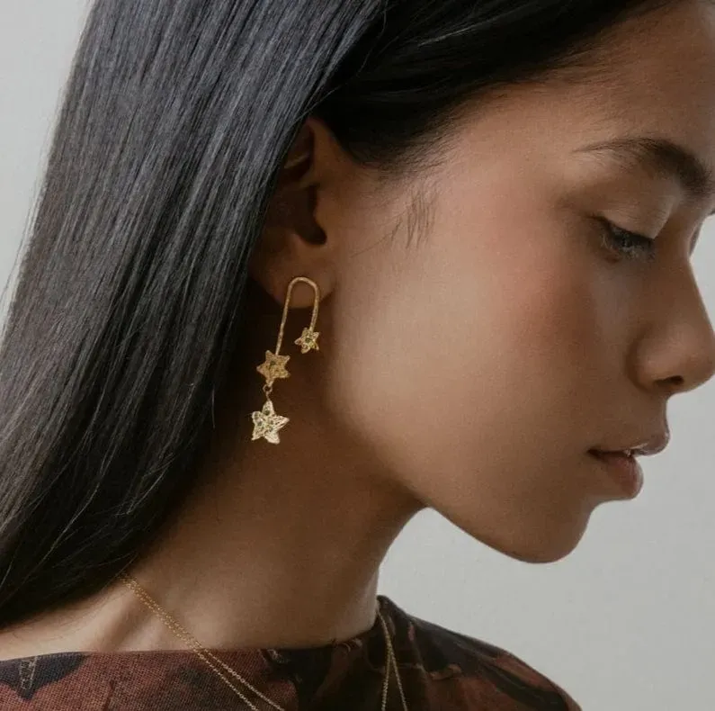 Elise Tsikis Comanche boucles d’oreilles étoiles 5 cm