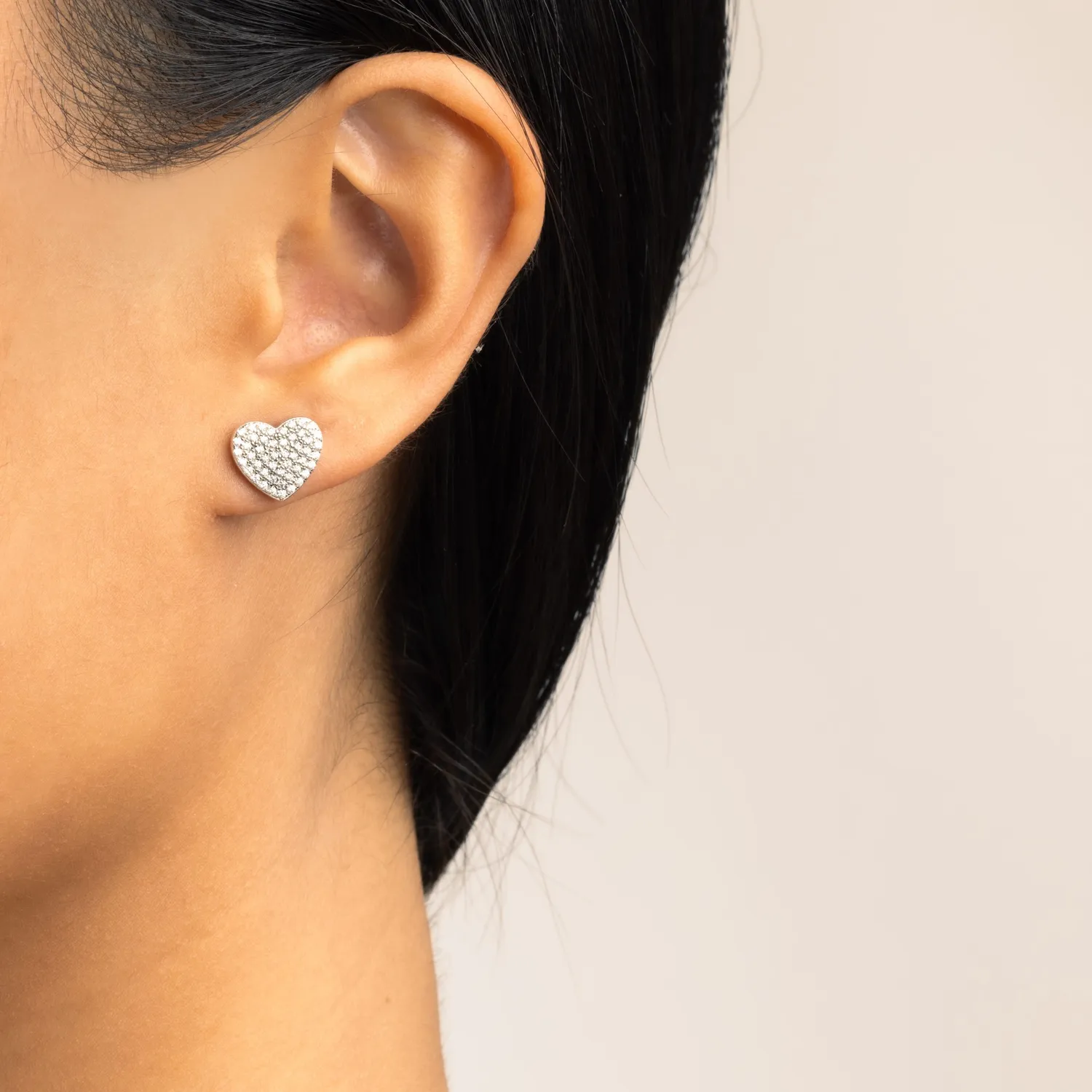 Ultima Edizione cœur puces boucles d’oreilles micropavé