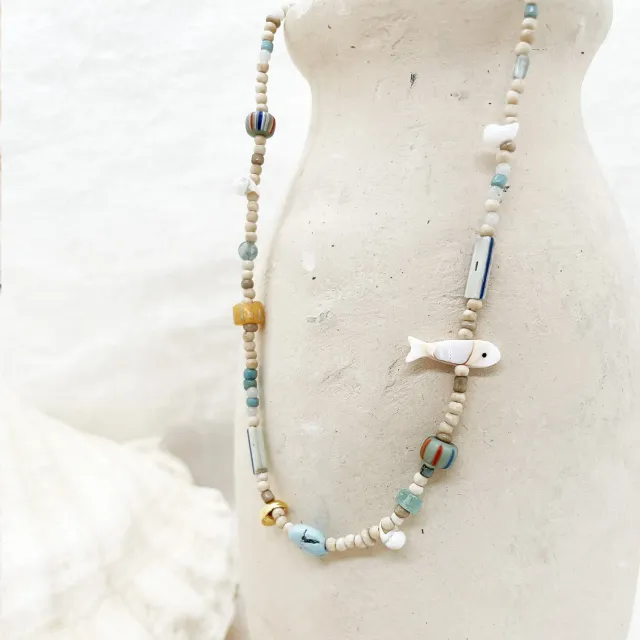 Elise Tsikis Clapotis Artimon collier enfant lin ajustable