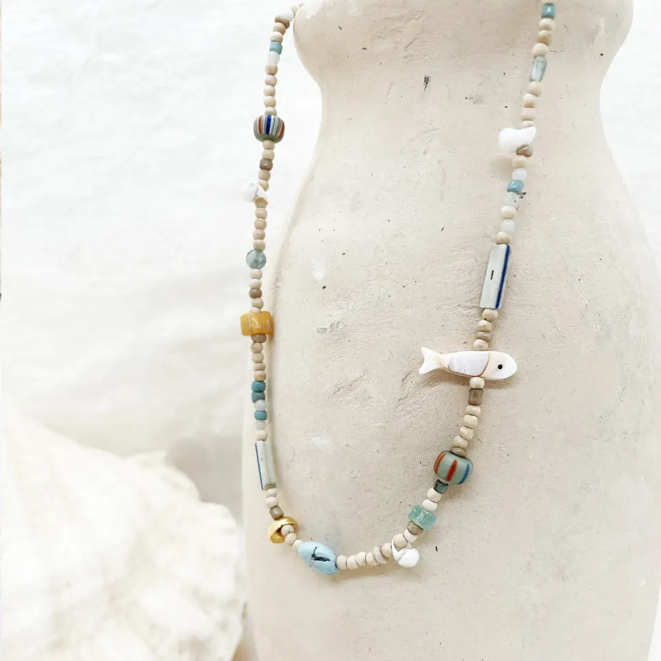 Elise Tsikis Clapotis Artimon collier enfant lin ajustable