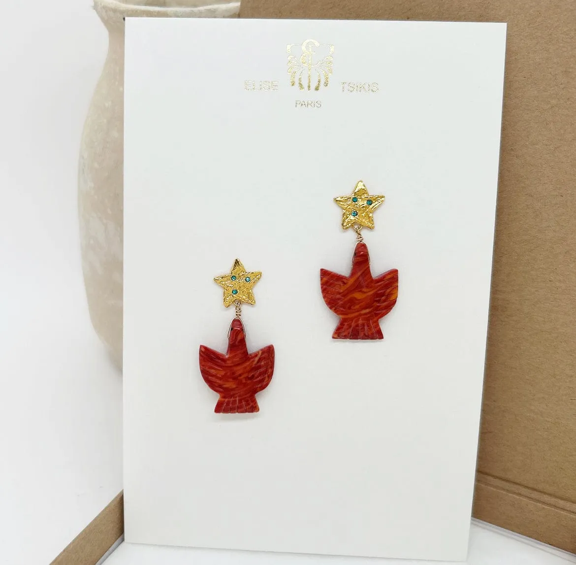 Elise Tsikis Dryden boucles d’oreilles étoile turquoise