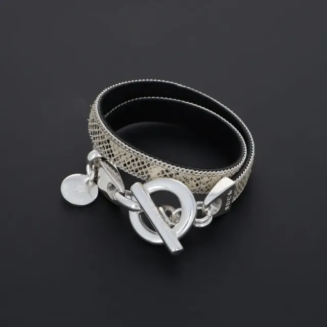 Secret de Cuir N°50 bracelet serpent blanc cuir S M L