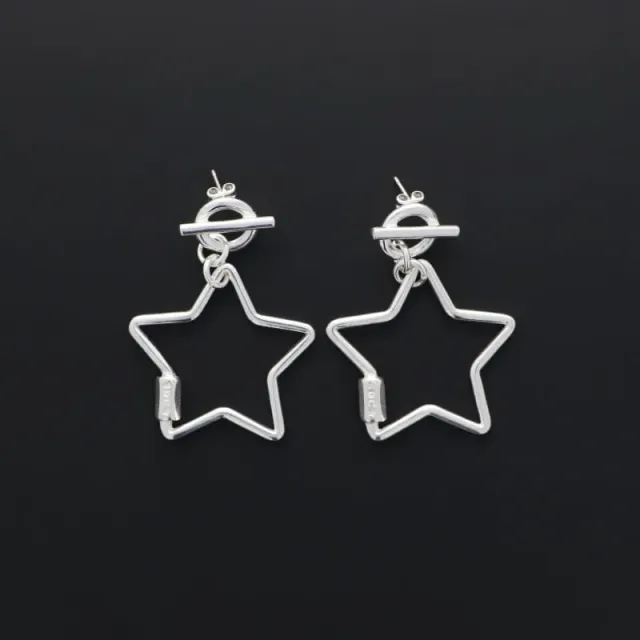 Secret de Cuir N°1424 boucles d’oreilles étoile plaqué argent