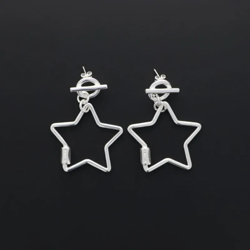 Secret de Cuir N°1424 boucles d’oreilles étoile plaqué argent
