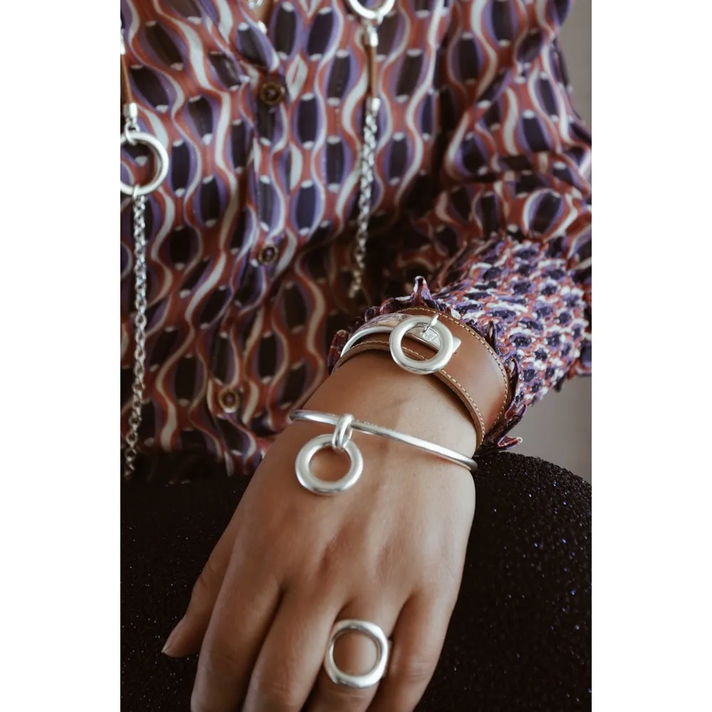 Secret de Cuir N°39 jonc bouée plaqué argent