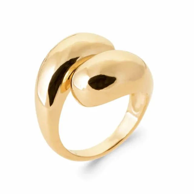 Oriana France coalescence bague plaqué or sculpturale large