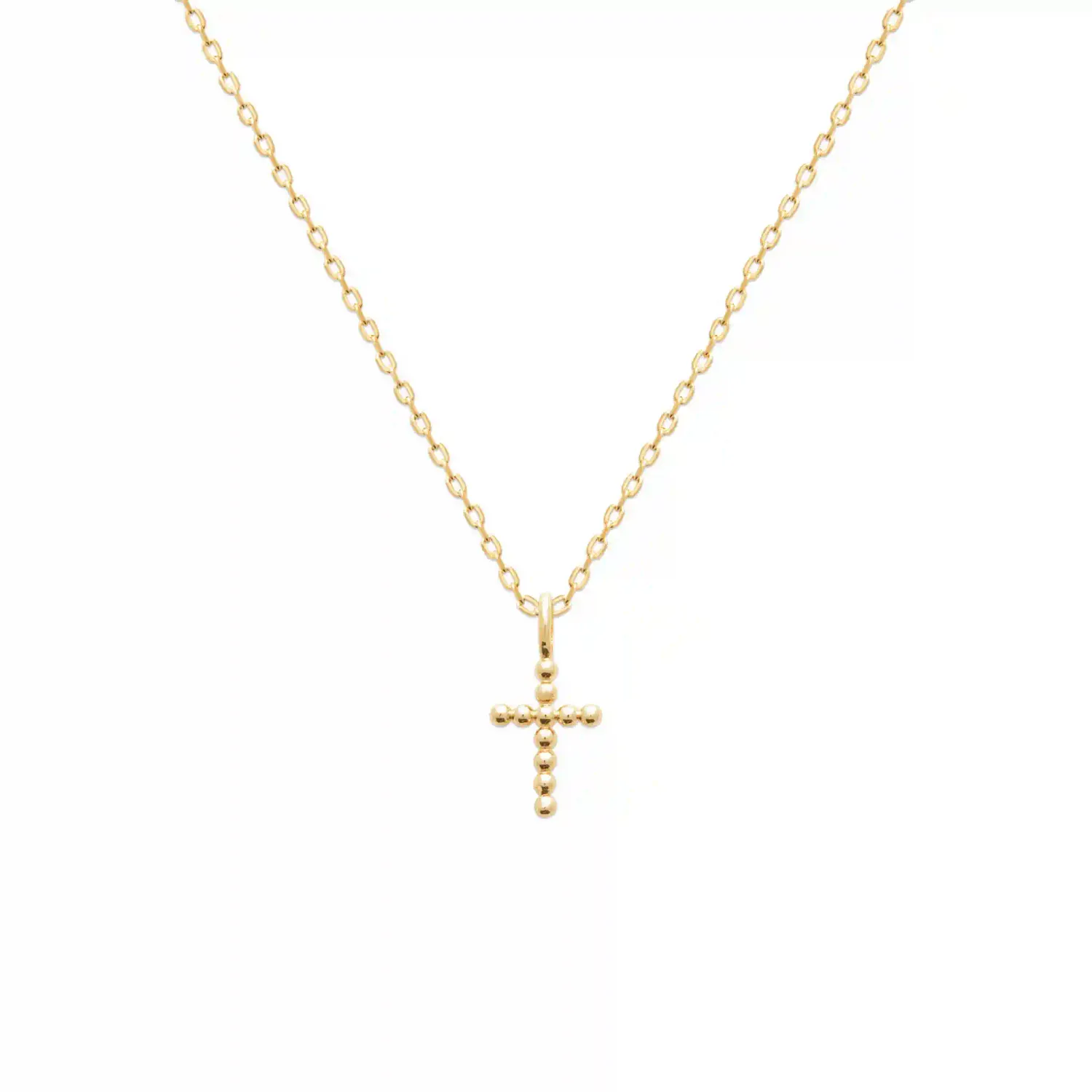 Oriana France croix pendentif plaqué or perlé