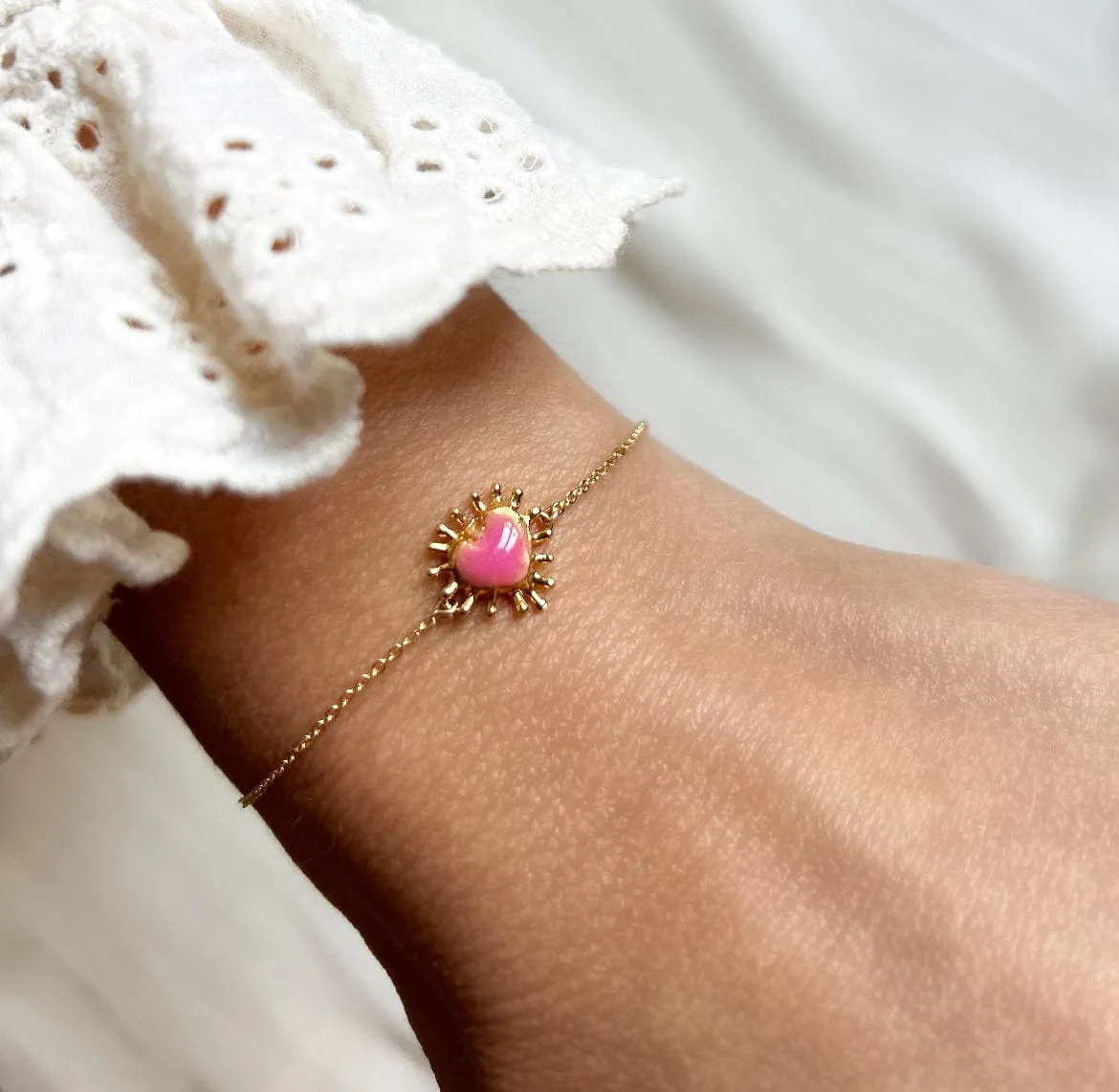 Elise Tsikis Uman bracelet cœur rose