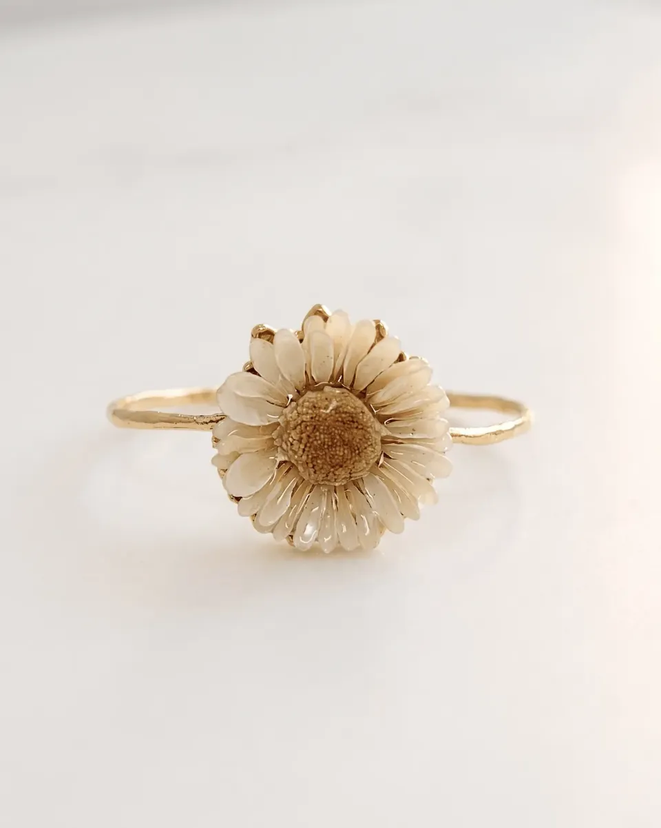 Elise Tsikis Carces bracelet jonc fleur ajustable