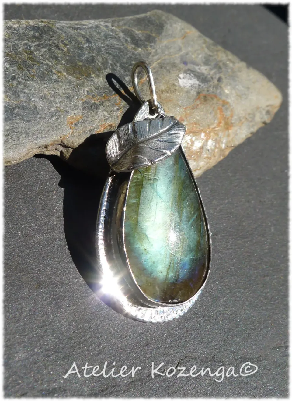 L'Atelier Kozenga Aima pendentif argent labradorite