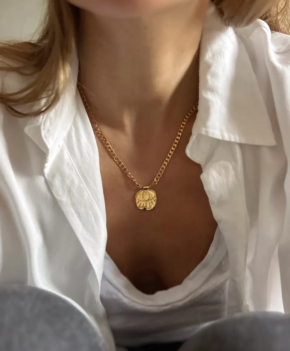 Elise Tsikis Topia collier œil grec gourmette 45 cm