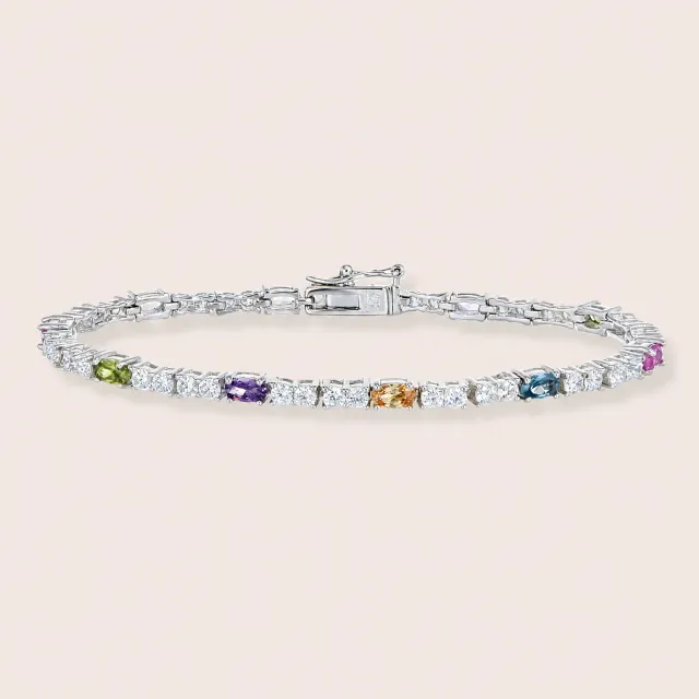 Ultima Edizione tennis zircons ovales couleur bracelet