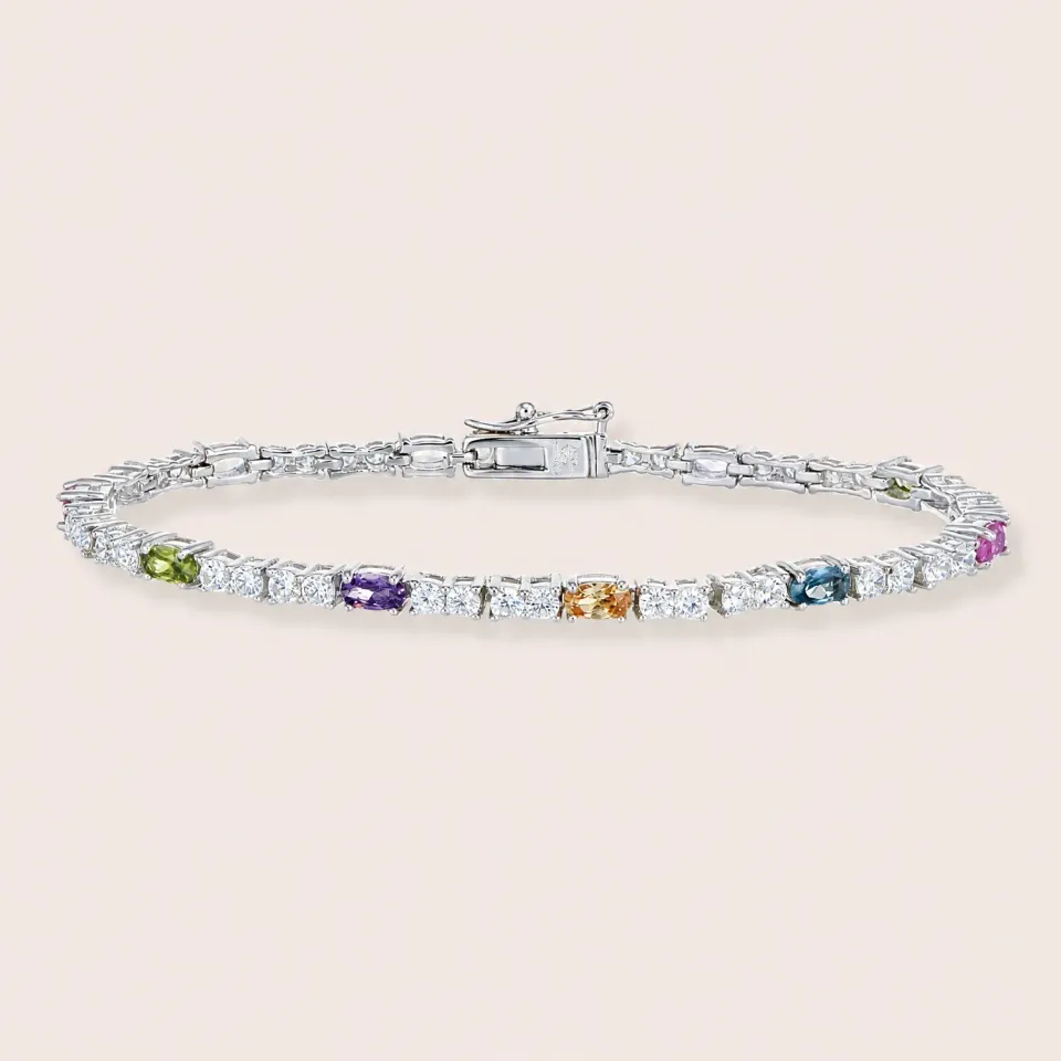 Ultima Edizione tennis zircons ovales couleur bracelet