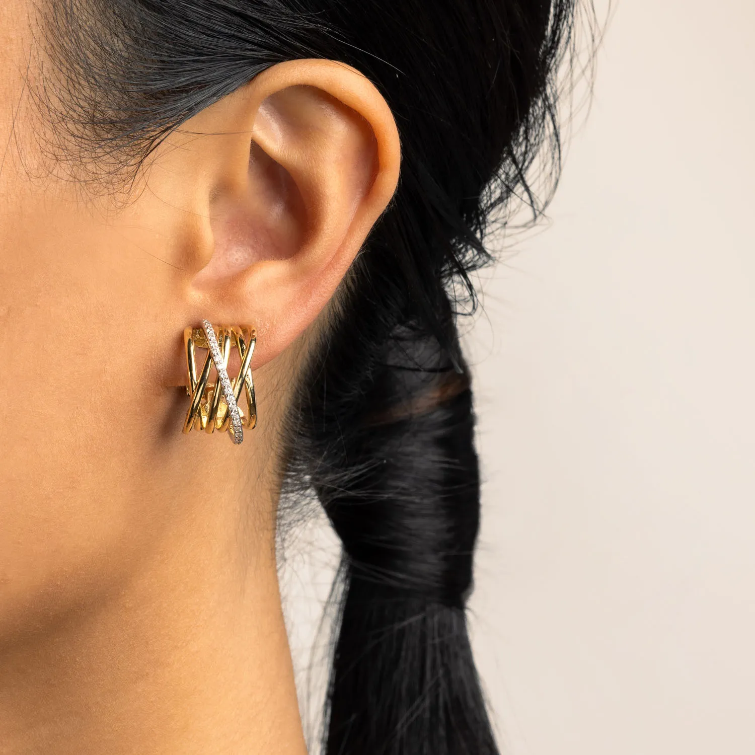 Ultima Edizione boucles d’oreilles demi-cercle zircons