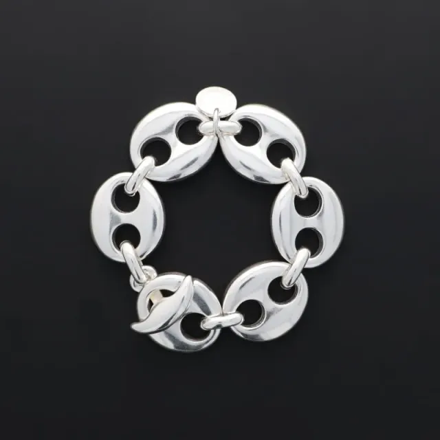 Secret de Cuir N°20 bracelet marine plaqué argent