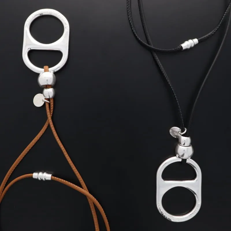 Secret de Cuir N°511 sautoir capsule XL cuir plaqué argent