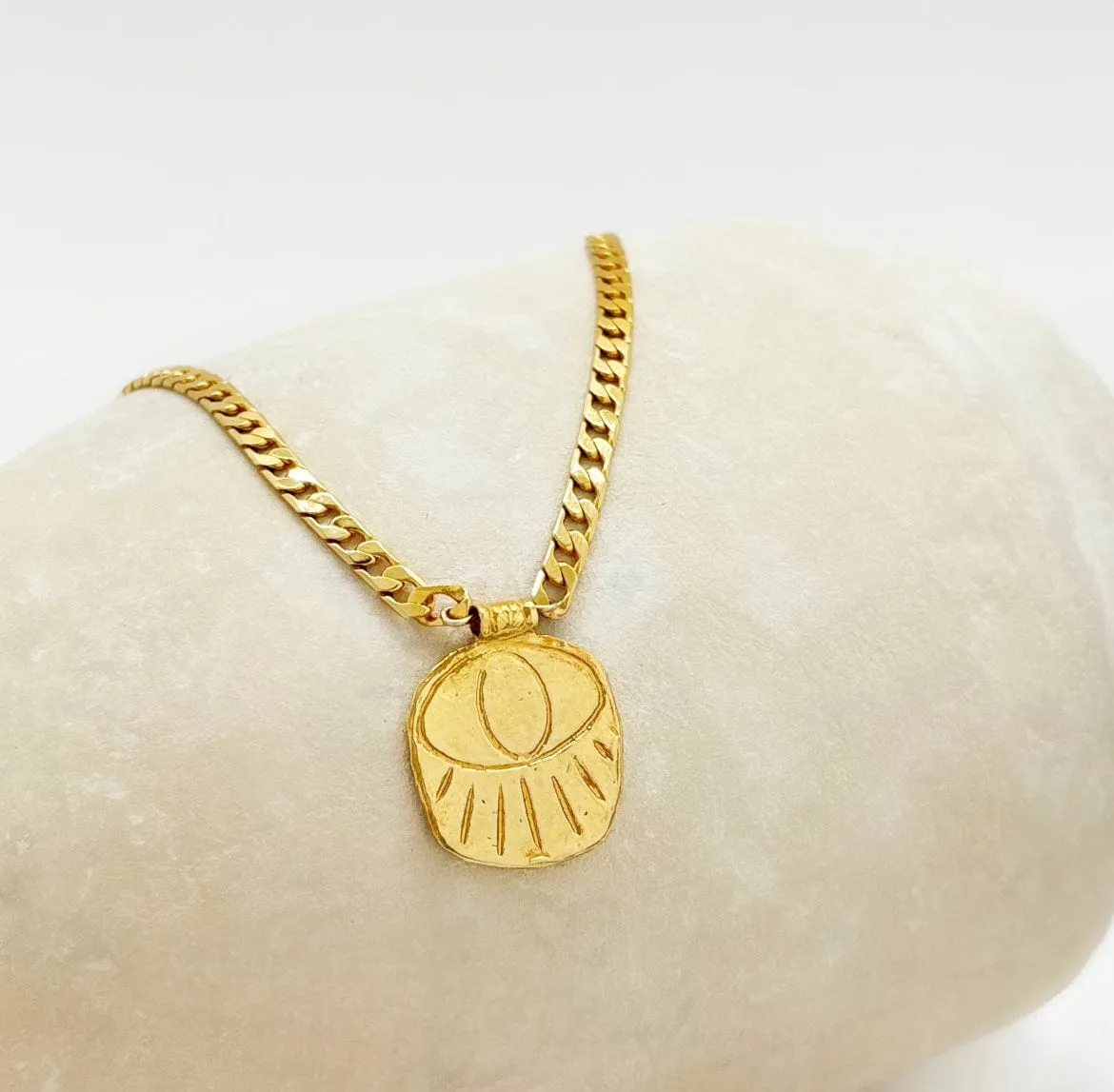 Elise Tsikis Topia collier œil grec gourmette 45 cm
