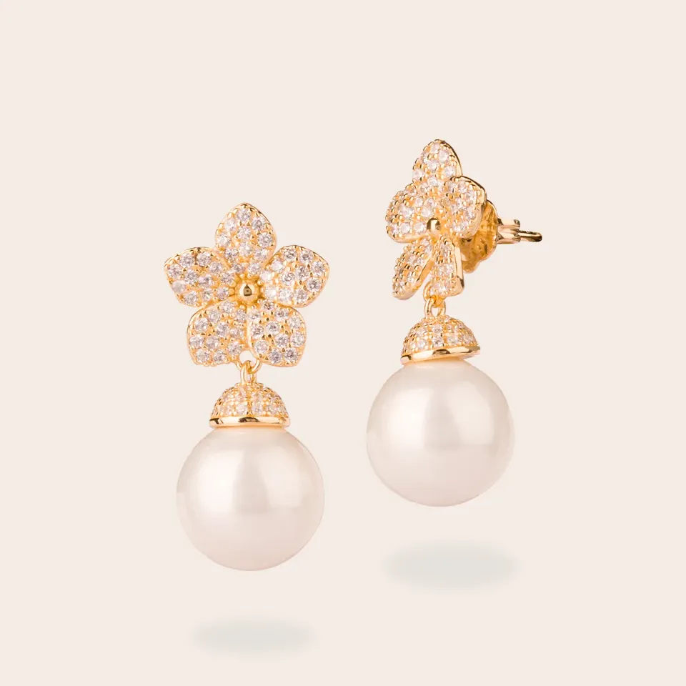 ULTIMA EDIZIONE Fiore Pavé boucle fleur perle