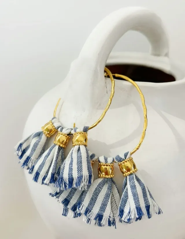Elise Tsikis Centaurée boucles créoles jaune tissu
