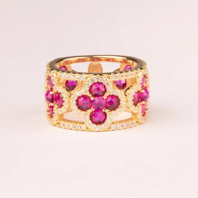 Ultima Edizione Fiori bague large fleurs colores