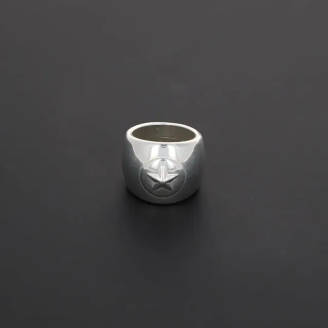 Secret de Cuir N°1307 étoile bague chevalière plaqué argent