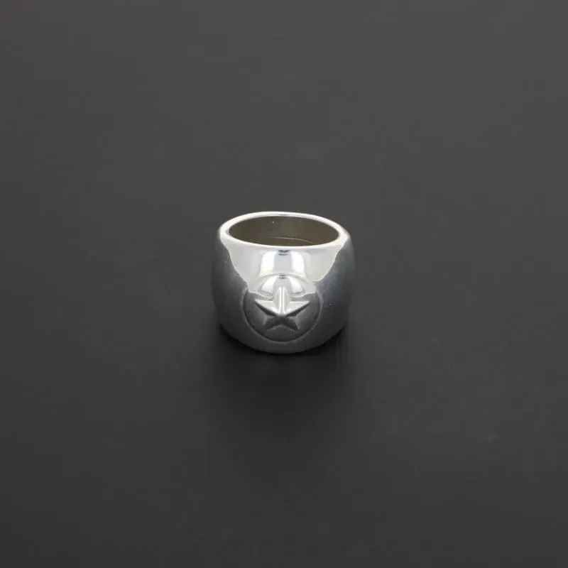 Secret de Cuir N°1307 étoile bague chevalière plaqué argent