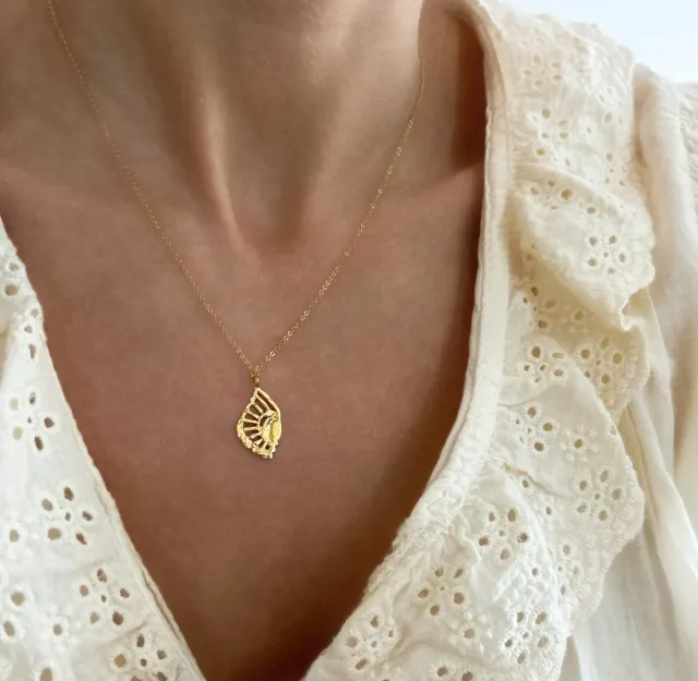 Elise Tsikis Vallinos collier oeil doré 45 cm