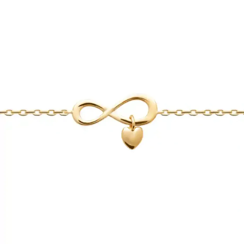 Oriana France infini cœur bracelet plaqué or breloque