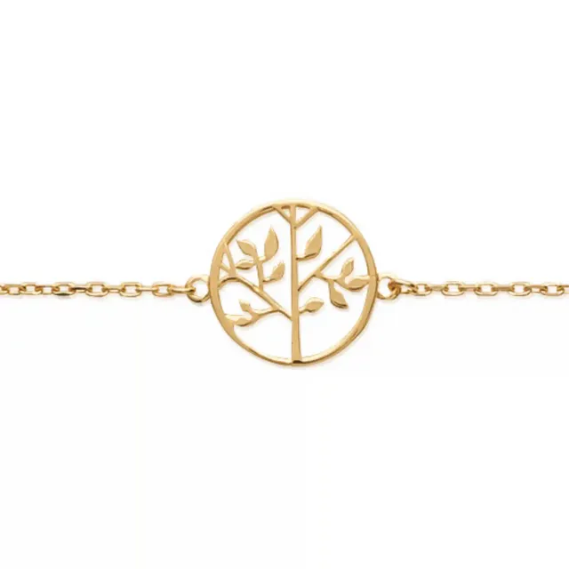 Oriana France bracelet arbre de vie plaqué or médaillon
