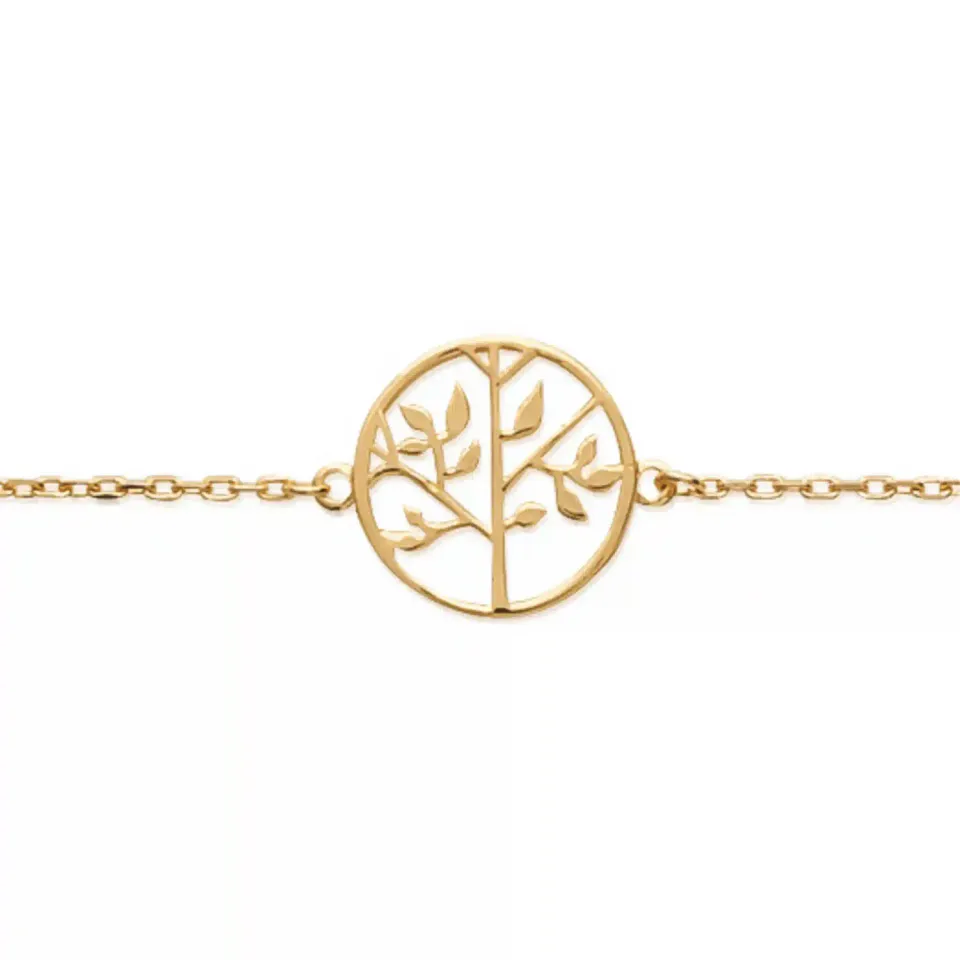 Oriana France bracelet arbre de vie plaqué or médaillon